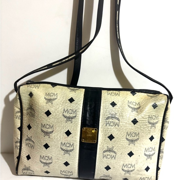 MCM vintage Cream and Black Crossbody Bag - Picture 2 of 15